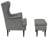 Fauteuil vidaXL avec repose-pieds, lot de 2, gris foncé, en Voir les images du produit 6