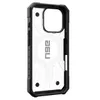A clear, protective phone case with a black border and a white backplate featuring a hexagonal design and a logo. Náhľad obrázku produktu