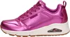 A side view of a single pink Skechers sneaker against a white background. Voir les images du produit
