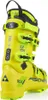 A bright yellow ski boot with black accents, shown from the side. Voir les images du produit