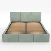 A bed frame with a slatted base, shown against a white background. Produktbild-Vorschau