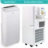 A collage showing a portable air conditioner from the front and rear. Produktbild-Vorschau