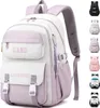 Schulrucksack(Lila-Weiss)Mädchen Teenager Produktbild-Vorschau 1