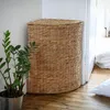 Eckiger Wäschekorb aus Wasserhyazinthe – H 66 cm Produktbild-Vorschau 2