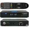 A product shot of a satellite receiver and its remote control, presented in a collage format. Produktbild-Vorschau