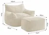Loungesessel mit Hocker in Weiß Produktbild-Vorschau 4