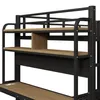 Stapelbed met bureau en LED-verlichting, stevig ijzeren Productafbeelding-voorbeeld 9