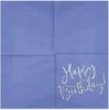 Happy Birthday Servietten, marineblau, 33x33cm (1 Packung / Produktbild-Vorschau 2