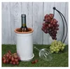 Ton-Weinkühler + Untersetzer weiß lasiert Ø 12,5 cm H 21 cm Produktbild-Vorschau 2