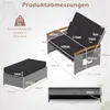 COSTWAY Polyrattan Gartensofa mit Liegefunktion, Produktbild-Vorschau 3