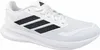 A white Adidas running shoe with black stripes. Produktbild-Vorschau
