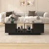 Merax Couchtisch mit Glastischplatte und Stauraum, Produktbild-Vorschau 3