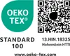 A certification logo and QR code for OEKO-TEX STANDARD 100. Produktbild-Vorschau