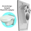 A wall-mounted toilet and an adapter are shown, with text indicating an application example. Anteprima dell’immagine prodotto