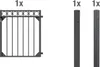 A product image showing a single gate and two posts, with quantity indicators. Podgląd zdjęcia produktu
