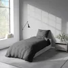 4 teilige Uni Bettwäsche 135x200 cm Anthrazit Einfarbig Produktbild-Vorschau 5
