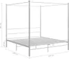 vidaXL Postel se stříškou Bílá kovová 180x200 cm Náhled obrázku produktu 5