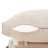 A close-up view of a beige cushion with an open zipper, revealing a white inner lining. Produktbild-Vorschau