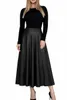 404_Mississhop Damen A-Linien langer Rock mit Gürtel – Produktbild-Vorschau 4