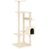 vidaXL Arbre à chat avec colonnes à griffer en sisal Crème Voir les images du produit 1