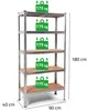ondis-24 2x Steckregal Metall Thomas, 180x90x40 cm, 5 Böden Produktbild-Vorschau 2