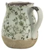 Clayre & Eef Decoratieve kan, 1100 ml, groen-wit, keramiek, Productafbeelding-voorbeeld 3