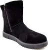 A black suede boot with a zipper on the side, shown from a side angle against a white background. Anteprima dell’immagine prodotto