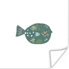MuchoWow® Poster Pastell - Grün - Fisch 50x50 cm - Produktbild-Vorschau 1