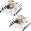 Two identical sliding kitchen drawers with spice jars and canisters. Produktbild-Vorschau
