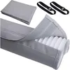 A close-up view of a gray fabric sleeve designed to cover an air conditioner hose, with two black straps visible in the background. Produktbild-Vorschau