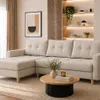 Ecksofa ARCTIC in Beige Stoff MALMO 222 x 90 x 140 cm Produktbild-Vorschau 5