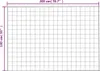 A grid pattern representing a blanket or similar item, with dimensions indicated. Produktbild-Vorschau