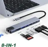 A USB-C hub is shown connected to a laptop, with various ports and accessories displayed. Produktbild-Vorschau
