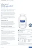A bottle of Vitamin C supplement is shown against a white background, with product information and details presented in text on the left side of the image. Náhled obrázku produktu