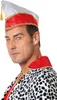 A man wearing a jester's hat and a spotted cape. Produktbild-Vorschau