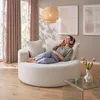 Relaxační křeslo tectake®, potah bouclé, průměr 127 x 60 Náhled obrázku produktu 8