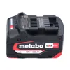 A black and red Metabo cordless power tool battery pack is shown against a white background. Podgląd zdjęcia produktu