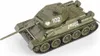A detailed model of a T-34-85 tank, painted in olive green, with markings '102' and 'RUDY' on its turret and hull. Náhľad obrázku produktu