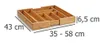A bamboo cutlery organizer with dimensions indicated. Podgląd zdjęcia produktu