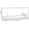 A diagram showing the dimensions of a transparent display case. Produktbild-Vorschau