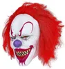 Gruselige Halloween-Clown-Maske mit rotem Haar, Vollkopf, Produktbild-Vorschau 8
