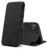 A black flip case for a smartphone is shown against a white background. Produktbild-Vorschau