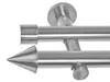 Gardinenstange mit Wandhalterung I Metall Edelstahl Look Produktbild-Vorschau 1