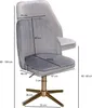 Psací židle otočná židle v šedém sametovém designu s Náhled obrázku produktu 3