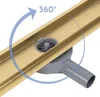 A close-up view of a shower drain with a 360-degree rotation indicator. Náhled obrázku produktu