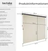 A diagram showing the dimensions and technical specifications of a retractable awning. Náhled obrázku produktu