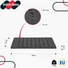 A diagram showing the dimensions and details of a cast iron fireplace grate, with a close-up view of the holes. Podgląd zdjęcia produktu