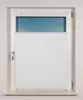 A white pleated blind is installed on a white window frame. Produktbild-Vorschau