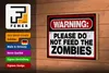 Holzschild Spruch 18x12cm warning please do not Zombies Produktbild-Vorschau 4