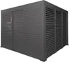 A dark gray aluminum pergola module with louvers is shown from a three-quarter angle. Náhľad obrázku produktu